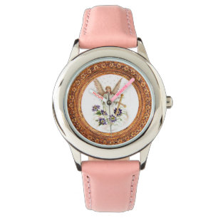Angel With Cross And Clematis Flowers  Watch