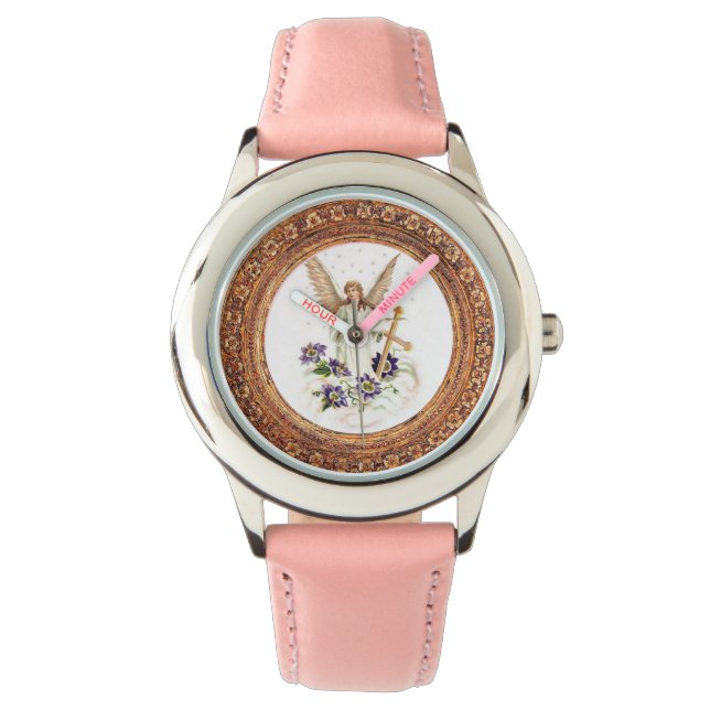 Angel With Cross And Clematis Flowers  Watch (Front)