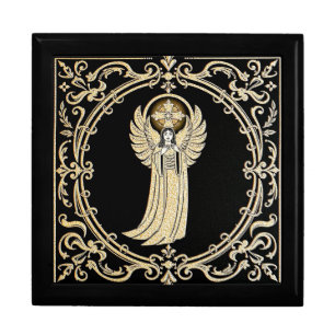 Angel with Cross Christian Jewelry Keepsake Box