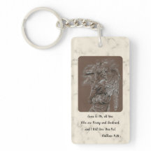 Angel with Cross Keychain