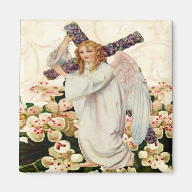 Angel With Cross Magnet (Front)