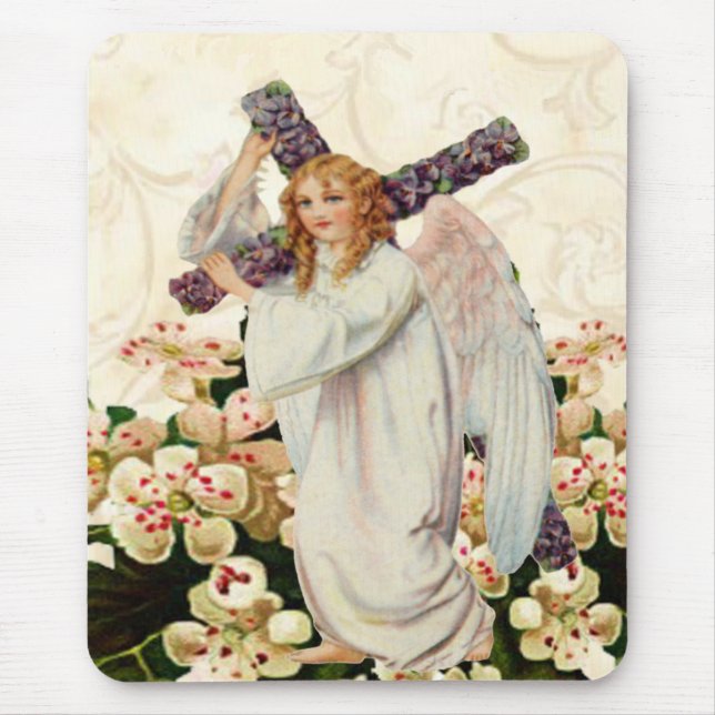 Angel With Cross Mouse Pad (Front)