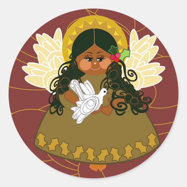 Angel With Dove Sticker (Front)