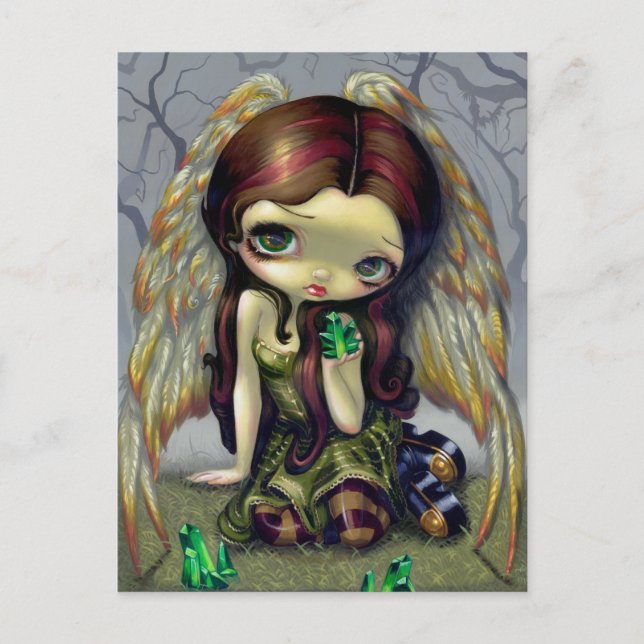 "Angel with Emeralds" Postcard (Front)