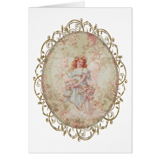 Angel with Flowers Cards (Front)