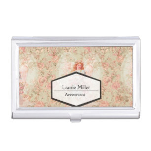 Angel with flowers case for business cards