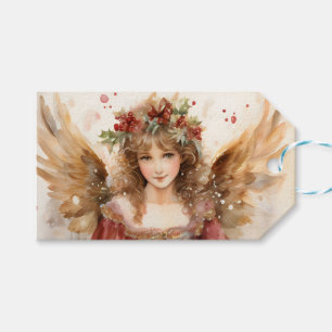 Angel with Flowers Christmas Gift Tags