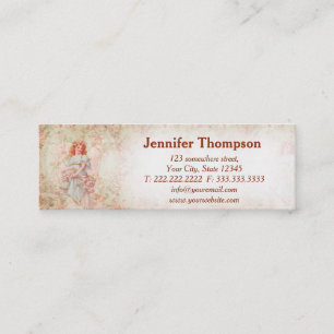 Angel with flowers mini business card