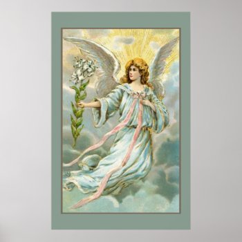 Angel With Flowers Poster by justcrosses at Zazzle