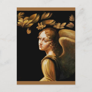 Angel with Golden Leaves Postcard