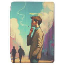 Angel with Halo Smoking on urban street iPad Air Cover