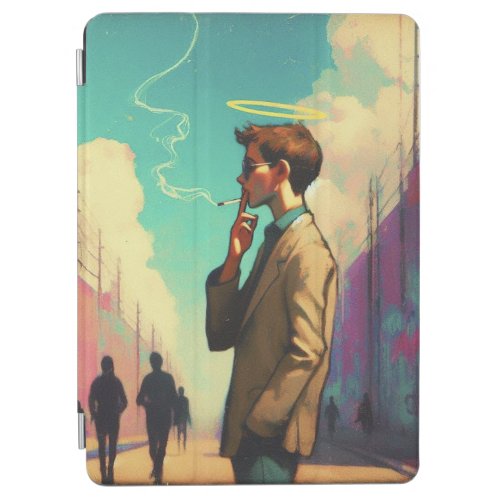 Angel with Halo Smoking on urban street iPad Air Cover