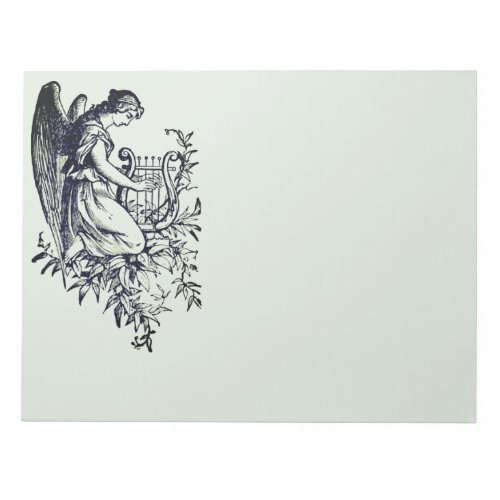 Angel With Harp And Flora Notepad