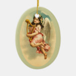Angel With Harp Ornament at Zazzle