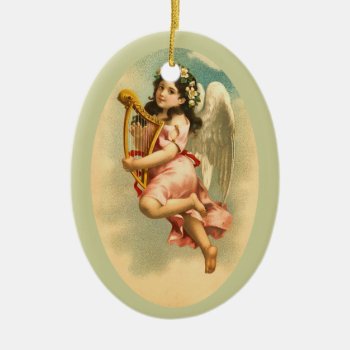 Angel With Harp Ornament by weepingcherrylane at Zazzle