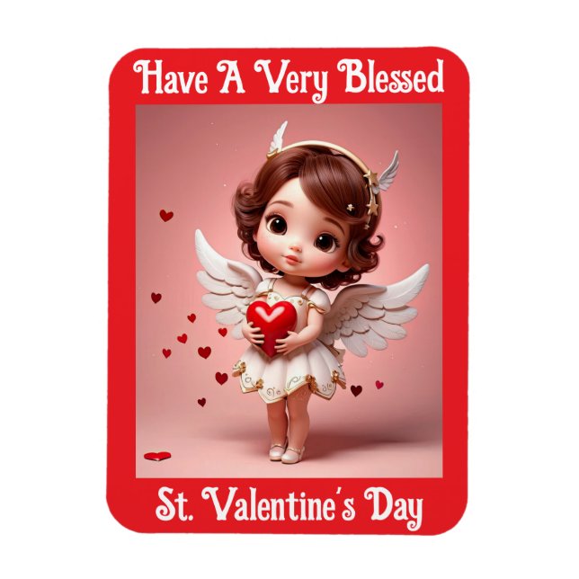 Angel With Heart Flexible Photo Magnet (Vertical)