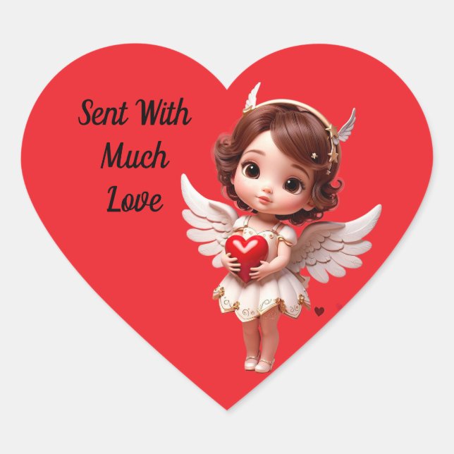 Angel With Heart Sticker (Front)