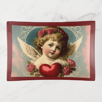 Angel With Heart Trinket Tray by WingSong at Zazzle