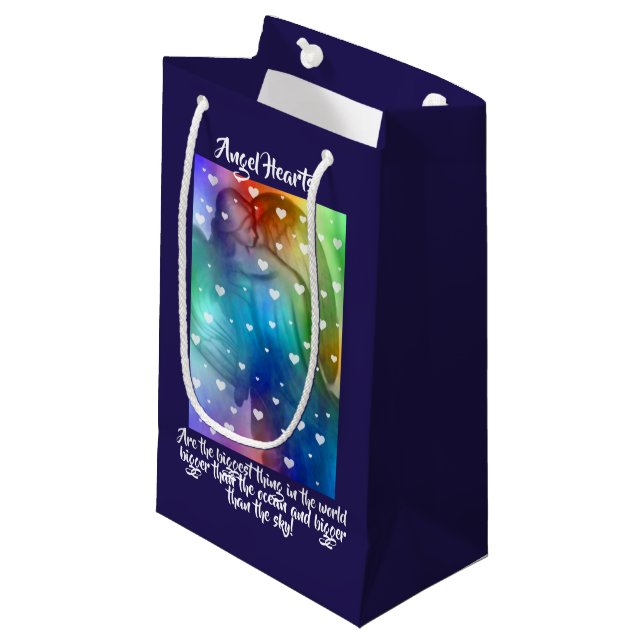 Angel With Hearts Small Gift Bag (Front Angled)
