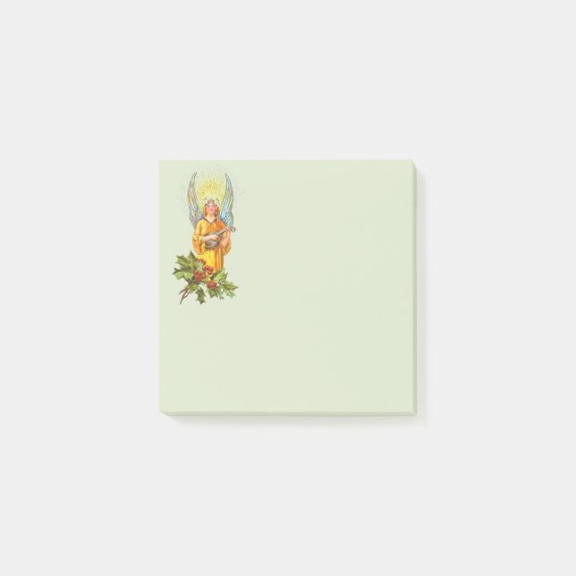 Angel With Holly And Mandolin  Post-it Notes (Front)