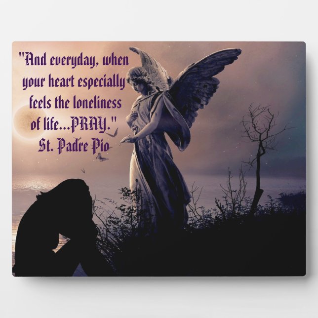 Angel With Human Tabletop Plaque with Easel (Front)