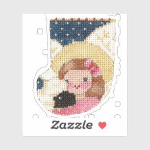 Angel with Lamb Sticker