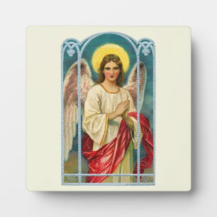 Angel With Pink Ribbon Triptych Plaque