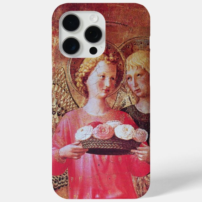 ANGEL WITH PINK WHITE ROSES Case-Mate iPhone CASE (Back)