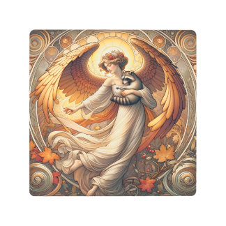 Angel with Racoon Metal Print