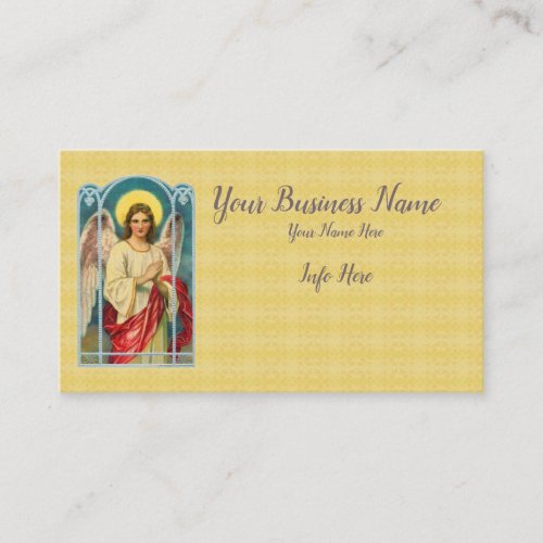 Angel With Red Ribbon Triptych Business Card