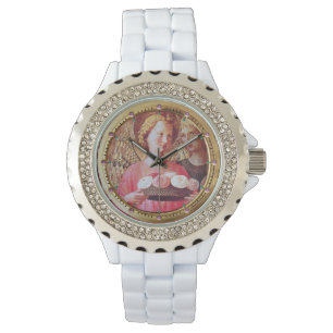 ANGEL WITH ROSES AND ARCHANGEL GABRIEL  Pink Gems Watch