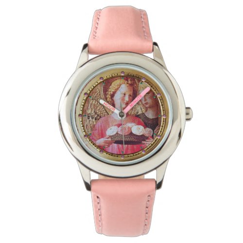ANGEL WITH ROSES AND ARCHANGEL GABRIEL  Pink Gems Watch