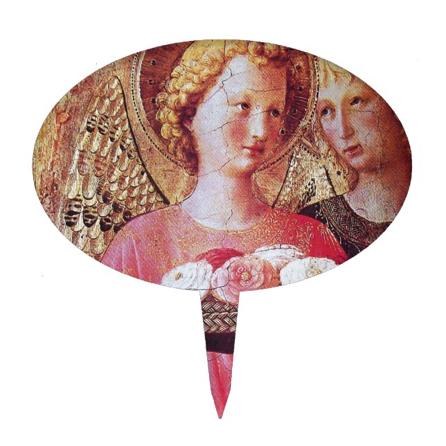 ANGEL WITH ROSES CAKE TOPPER (Front)