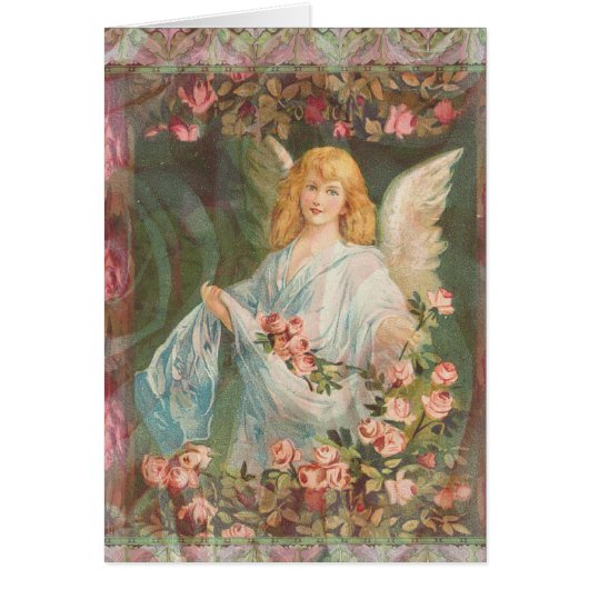 Angel with Roses Cards (Front)