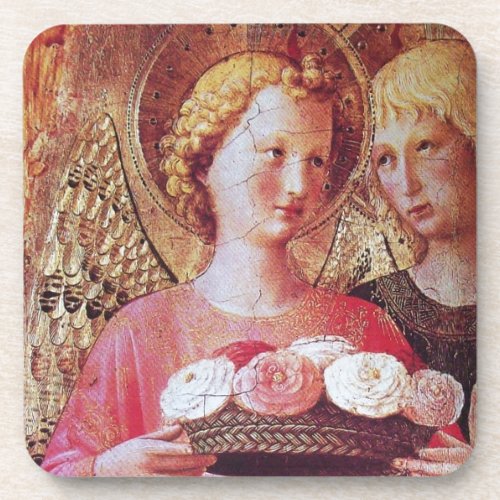 ANGEL WITH ROSES DRINK COASTER