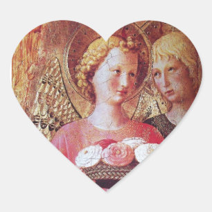 ANGEL WITH ROSES HEART STICKER