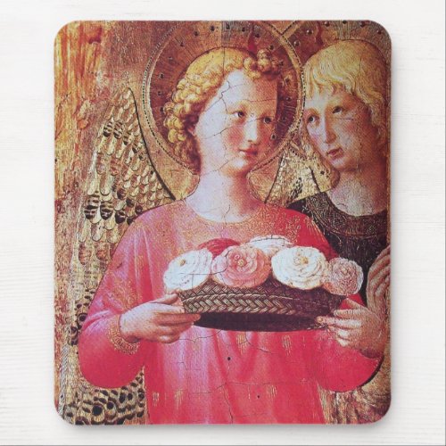 ANGEL WITH ROSES MOUSE PAD