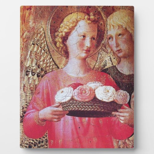 ANGEL WITH ROSES PLAQUE