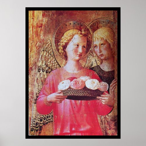 ANGEL WITH ROSES POSTER