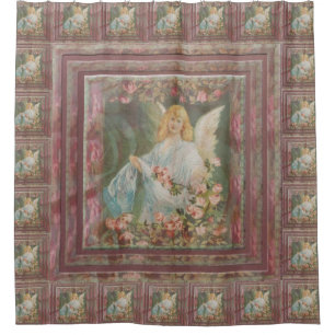 Angel with Roses Shower Curtain