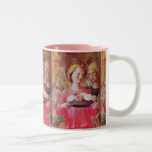 ANGEL WITH ROSES Two-Tone COFFEE MUG
