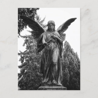 Angel With Spread Wings Holding A Flower Postcard