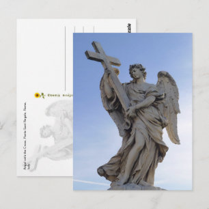 Angel with the Cross, Rome, Italy - Postcard