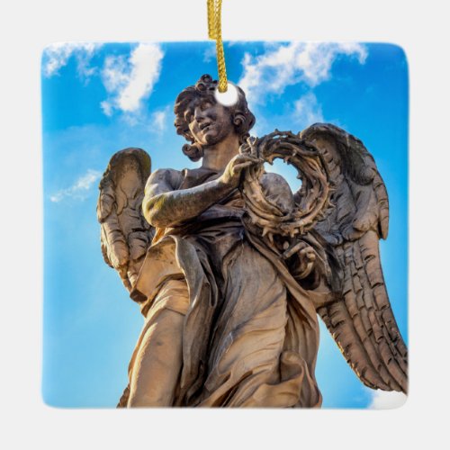 Angel with the Crown of Thorns  Ceramic Ornament