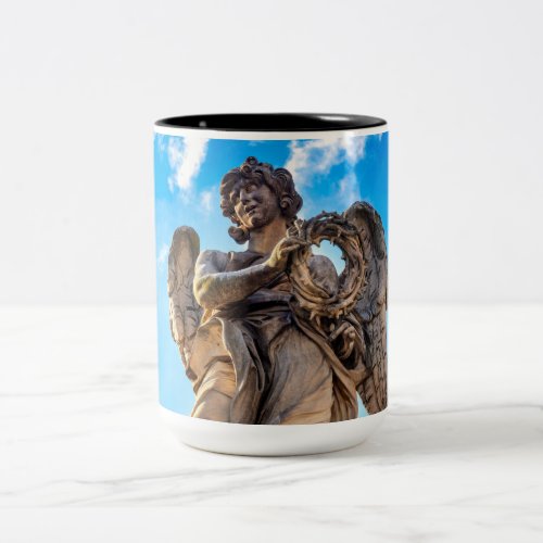Angel with the Crown of Thorns  Two_Tone Coffee Mug