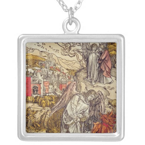 Angel with the Key of the Abyss 1498 Silver Plated Necklace