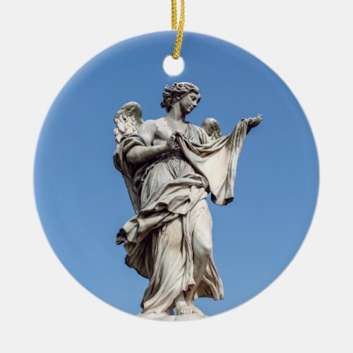 Angel with the Sudarium _ SantAngelo bridge Rome Ceramic Ornament