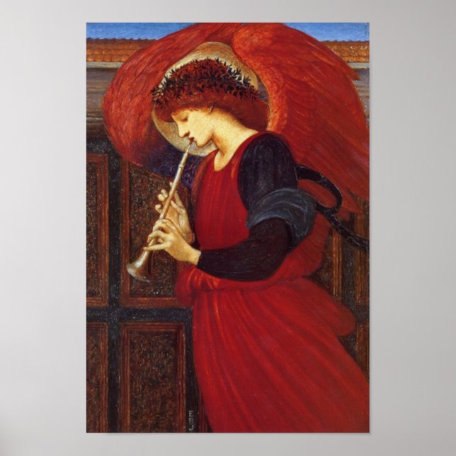 Angel with Trumpet, Burne-Jones Fine Art Poster (Front)