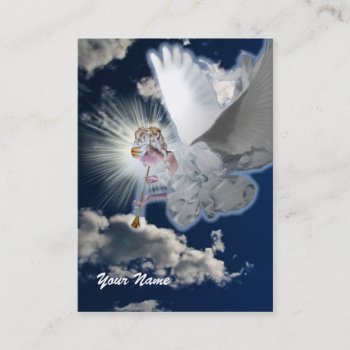 Angel With Trumpet Business  Profile Card by DesignsbyLisa at Zazzle