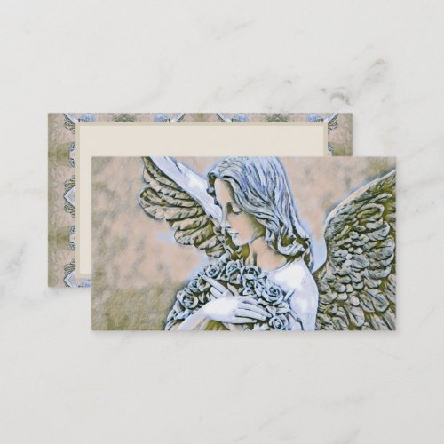 Angel with Wings and Roses Business Card